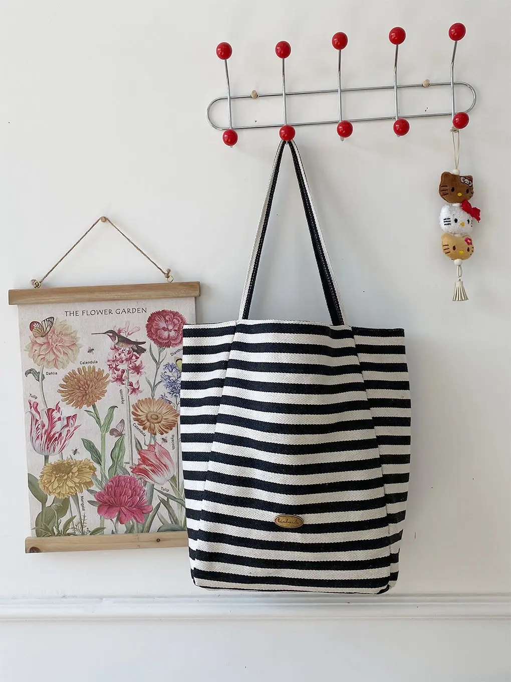 Vintage Striped Shoulder Bag Blue Purple Black Large Capacity — feature 12