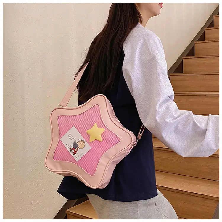 Sweet Spice Girl Crossbody Bag Pink Five Star Large Capacity — feature 25