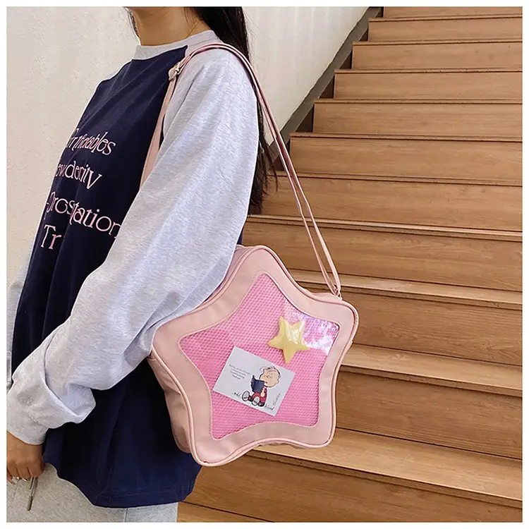 Sweet Spice Girl Crossbody Bag Pink Five Star Large Capacity — feature 26