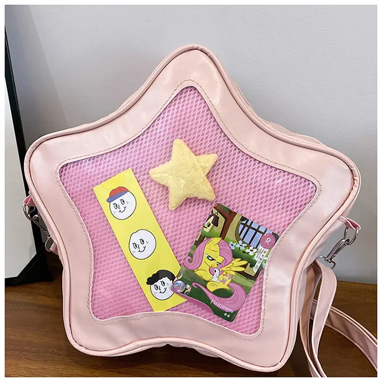 Sweet Spice Girl Crossbody Bag Pink Five Star Large Capacity — feature 40
