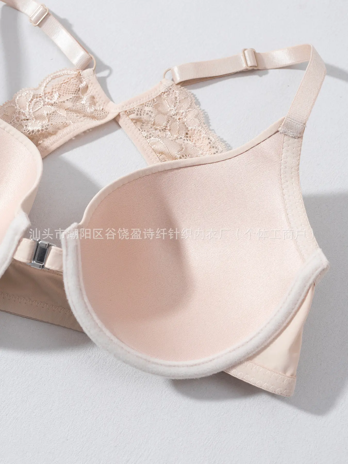 Cross Body Bra with Buckle & Lace Design — feature 10
