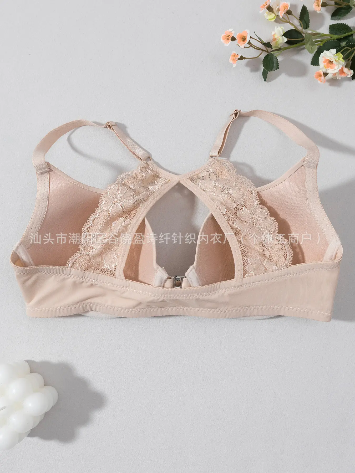 Cross Body Bra with Buckle & Lace Design — feature 7