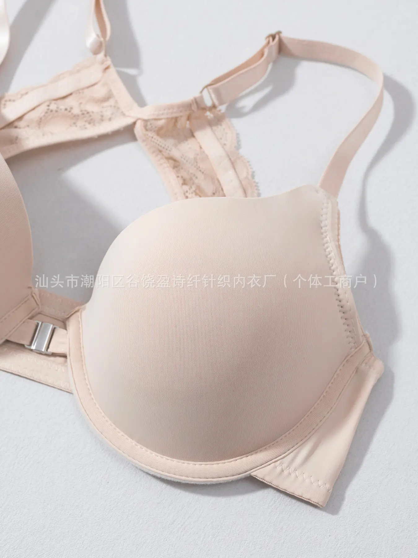 Cross Body Bra with Buckle & Lace Design — feature 8