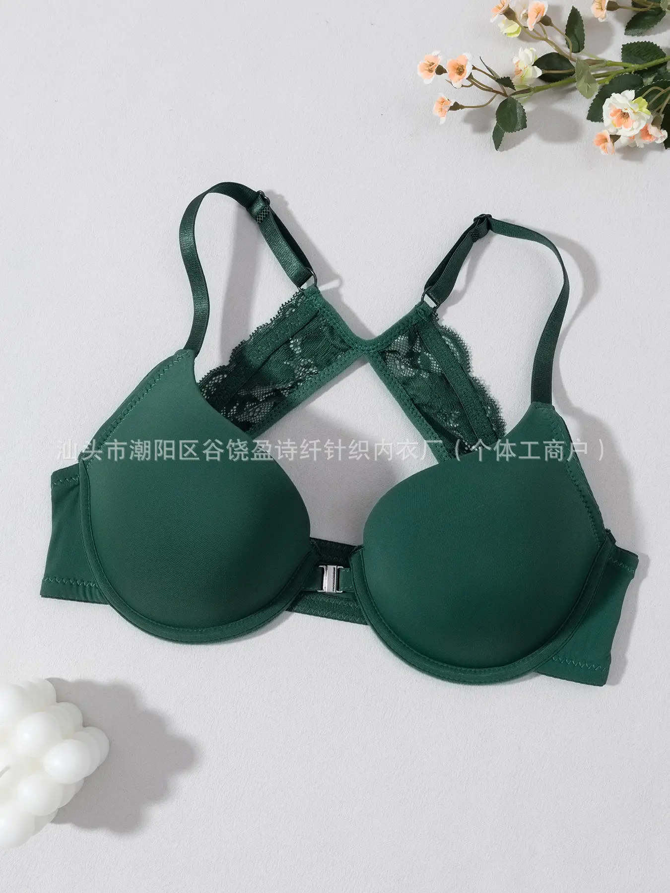 Cross Body Bra with Buckle & Lace Design - Image 3