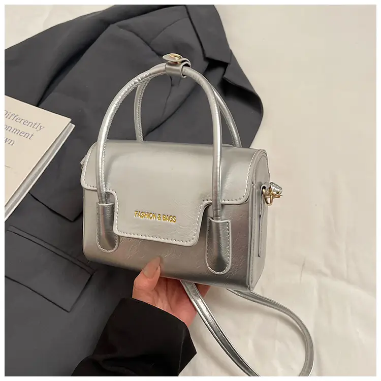 Silver Minimalist Shoulder Crossbody Bag for Women 2025 - Image 5