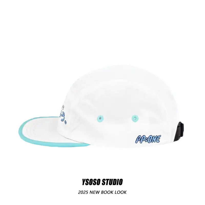 Japanese-Style Black Baseball Cap with Pink Trim - Image 6