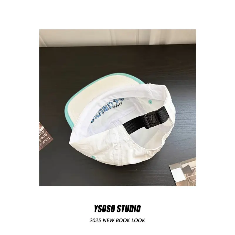Japanese-Style Black Baseball Cap with Pink Trim — feature 9