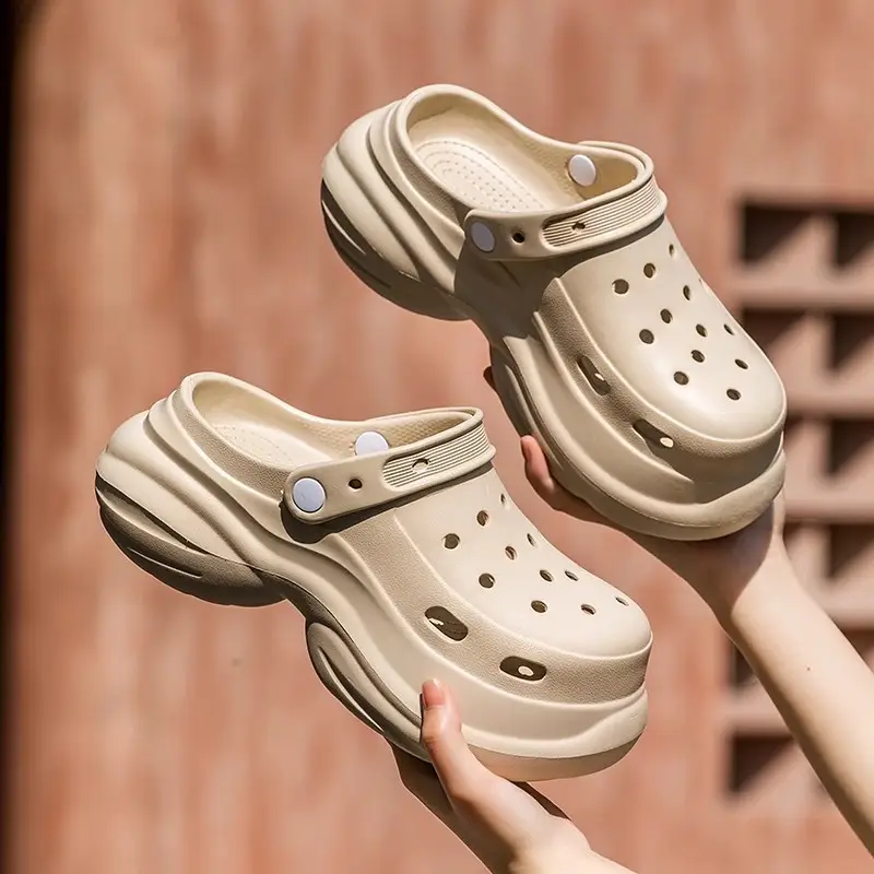 Eva Hole Shoes Women's Summer 2025 New Home Non-slip Dung Feeling Beach Thick Sole Outer Wear Sandals Women's Summer - Image 6