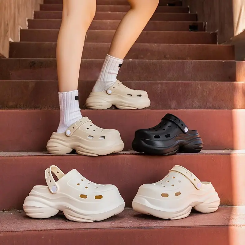 Eva Hole Shoes Women's Summer 2025 New Home Non-slip Dung Feeling Beach Thick Sole Outer Wear Sandals Women's Summer - Image 7
