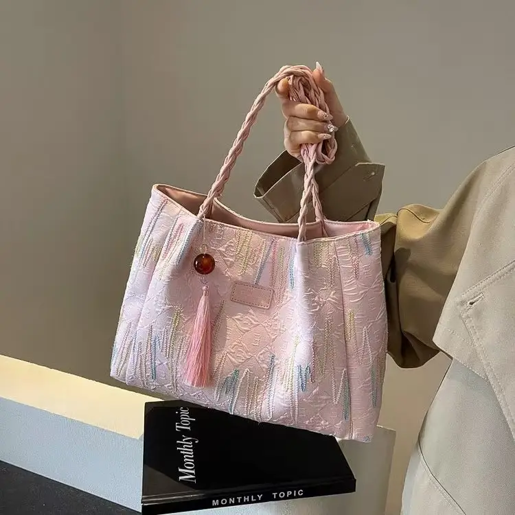 Pink Iridescent Tote Bag for Women Summer Commute - Image 2