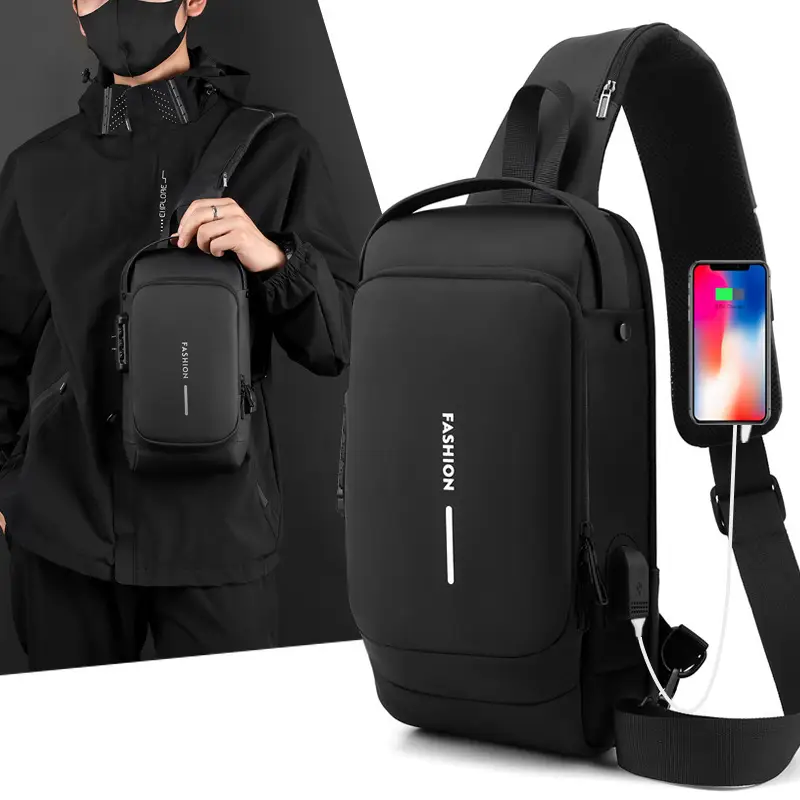 Men's Multifunctional Anti-Theft Lock Crossbody Bag - Image 14