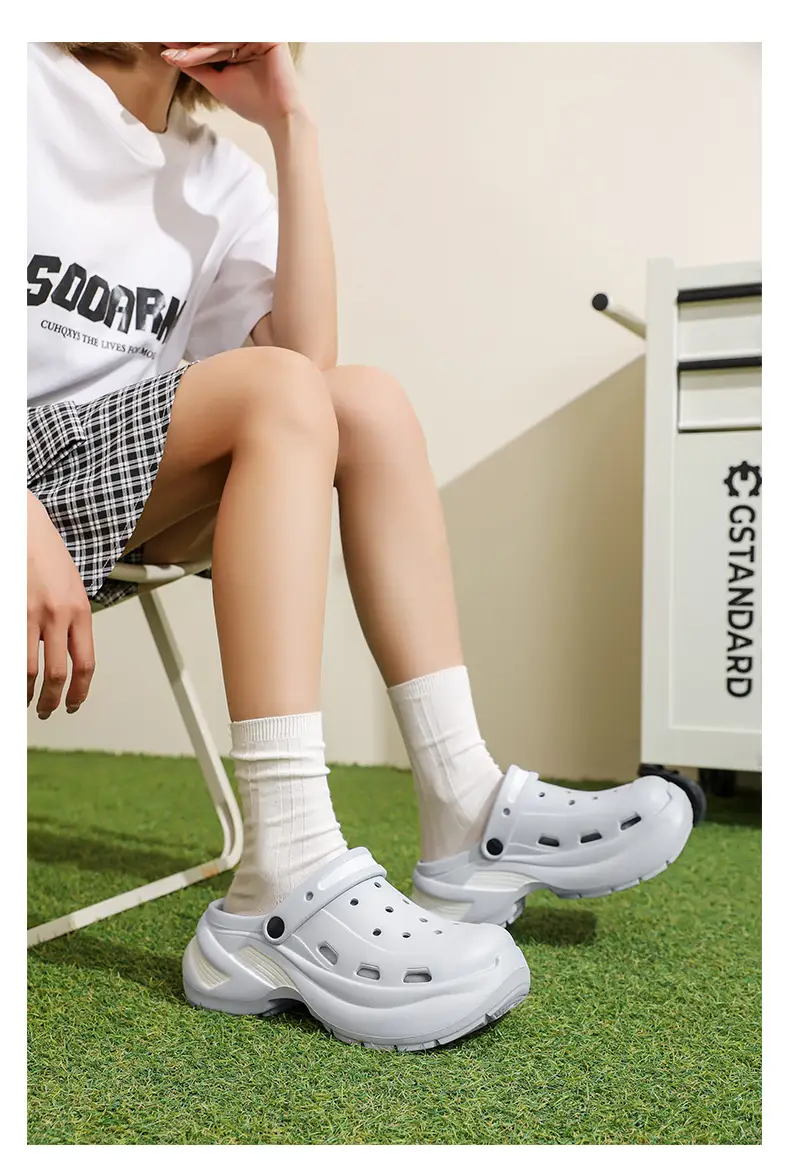 Thick-soled Baotou Women's Summer Wear-resistant Height-increasing Sandals Exterior Wear EVA Breathable Non-slip Deodorant Beach Hole Shoes — feature 11