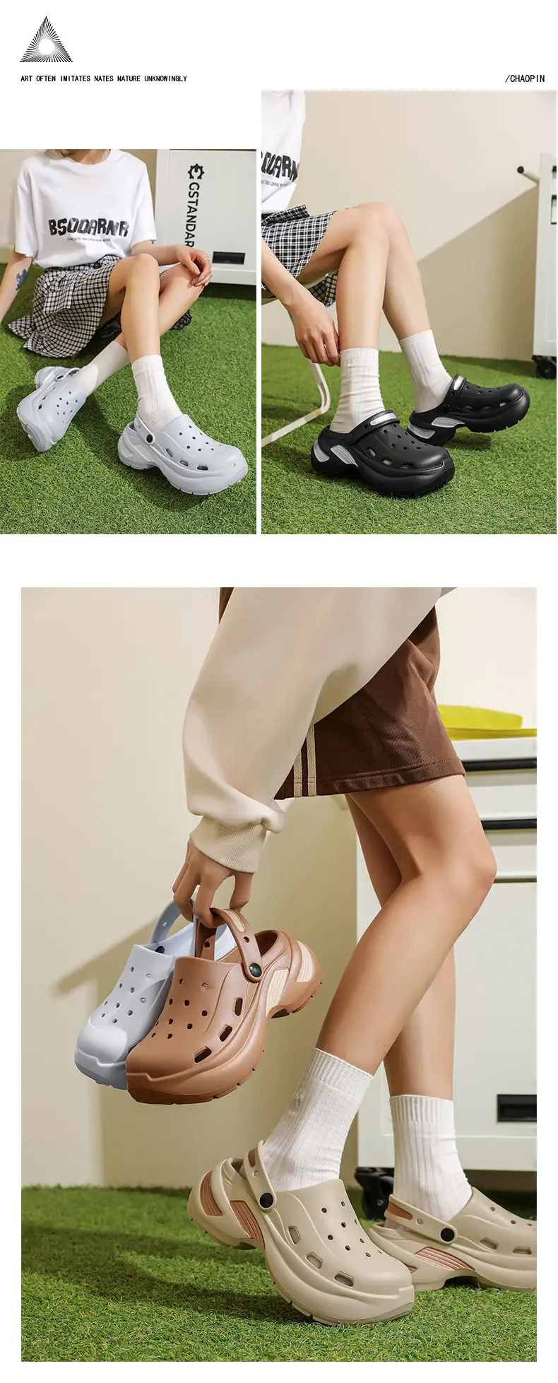 Thick-soled Baotou Women's Summer Wear-resistant Height-increasing Sandals Exterior Wear EVA Breathable Non-slip Deodorant Beach Hole Shoes — feature 12