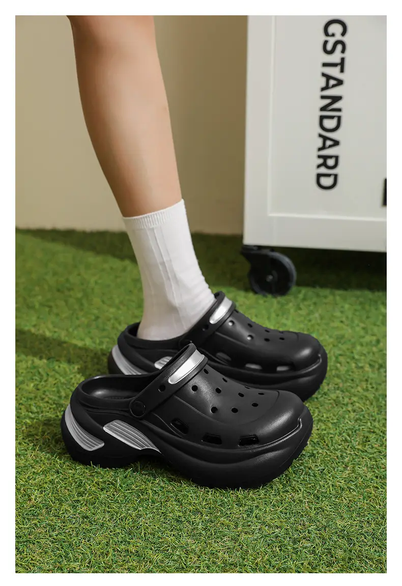 Thick-soled Baotou Women's Summer Wear-resistant Height-increasing Sandals Exterior Wear EVA Breathable Non-slip Deodorant Beach Hole Shoes — feature 13