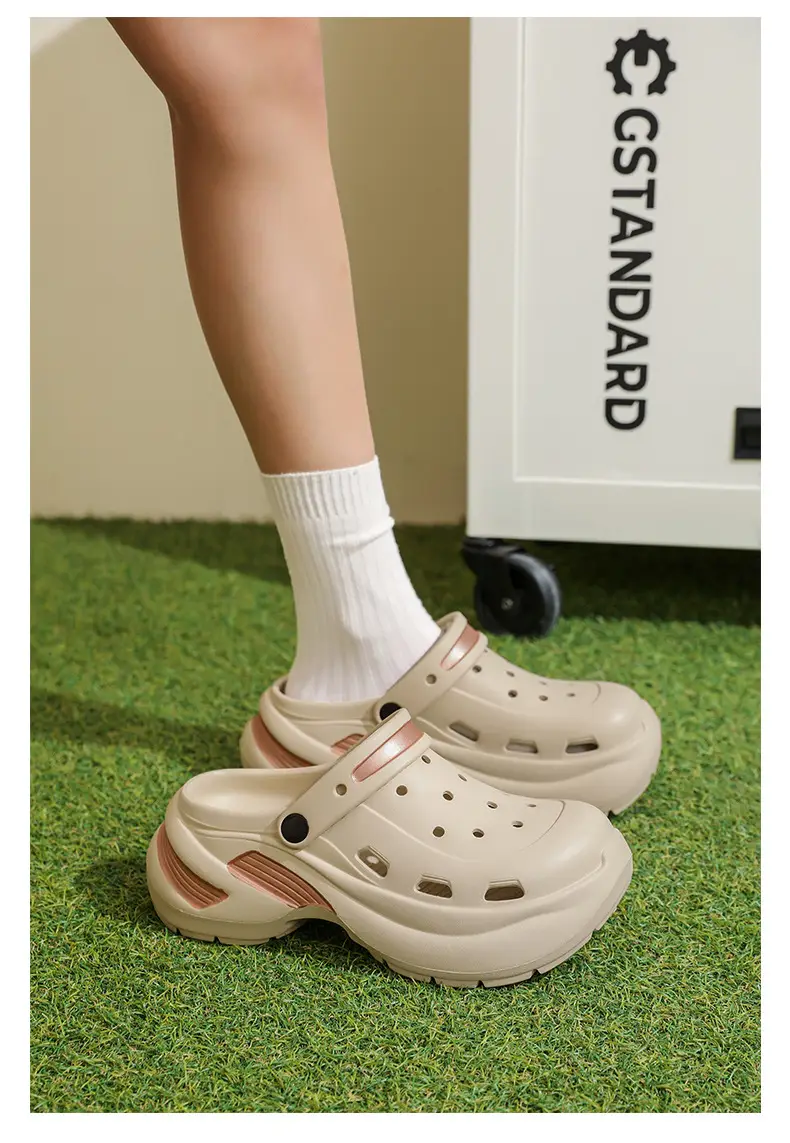 Thick-soled Baotou Women's Summer Wear-resistant Height-increasing Sandals Exterior Wear EVA Breathable Non-slip Deodorant Beach Hole Shoes — feature 15