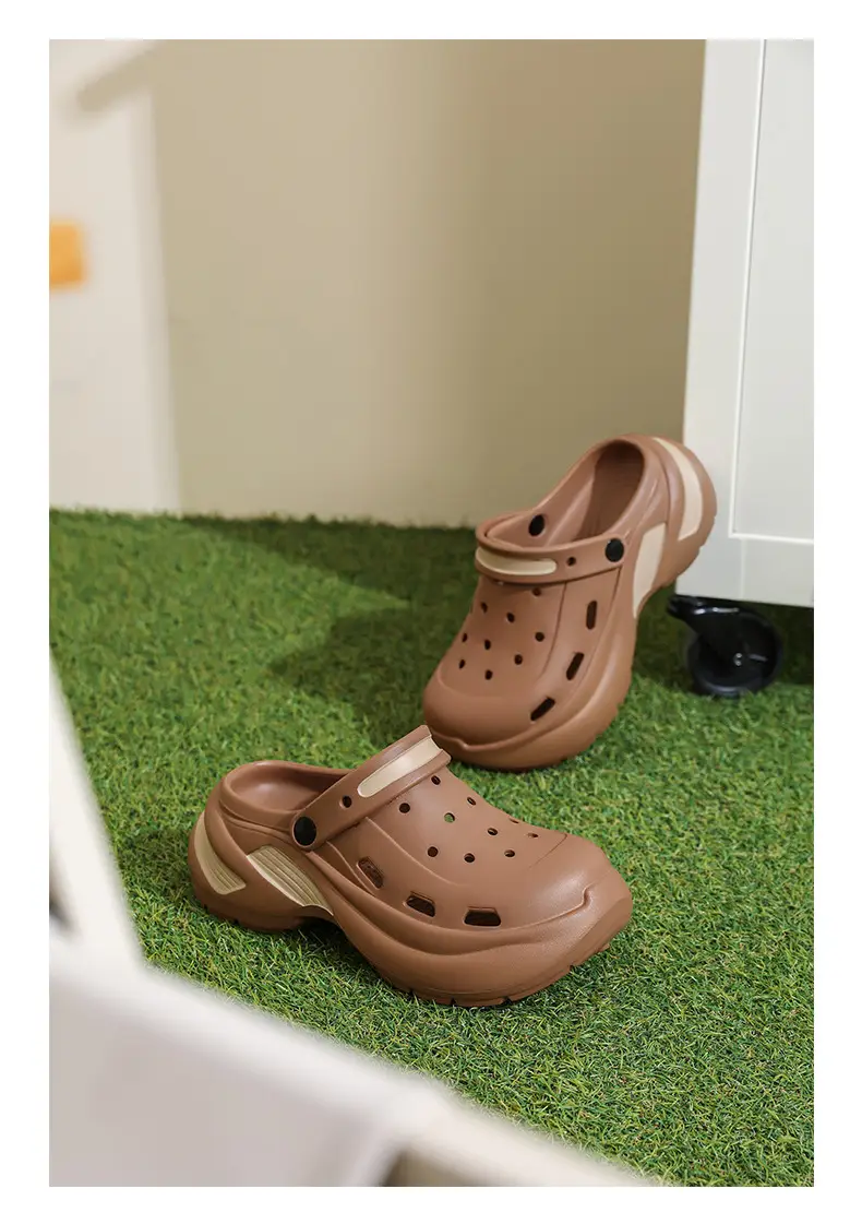 Thick-soled Baotou Women's Summer Wear-resistant Height-increasing Sandals Exterior Wear EVA Breathable Non-slip Deodorant Beach Hole Shoes — feature 20