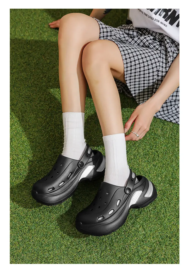 Thick-soled Baotou Women's Summer Wear-resistant Height-increasing Sandals Exterior Wear EVA Breathable Non-slip Deodorant Beach Hole Shoes — feature 22