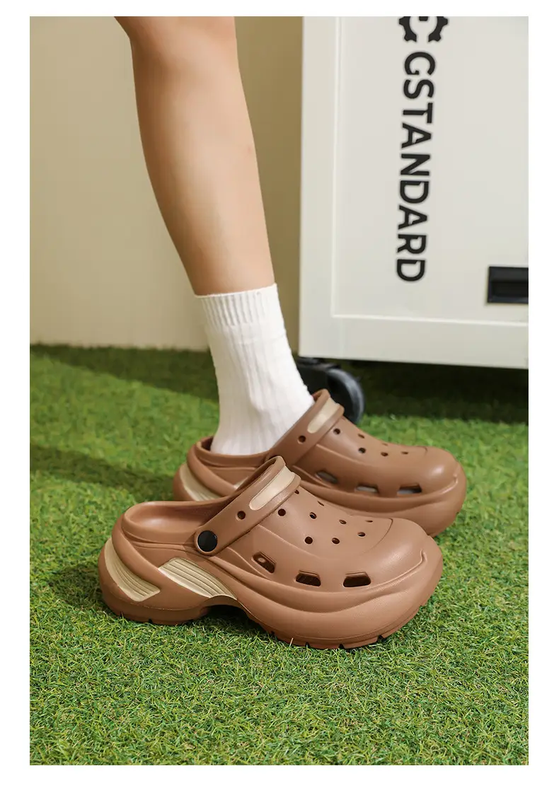Thick-soled Baotou Women's Summer Wear-resistant Height-increasing Sandals Exterior Wear EVA Breathable Non-slip Deodorant Beach Hole Shoes — feature 24