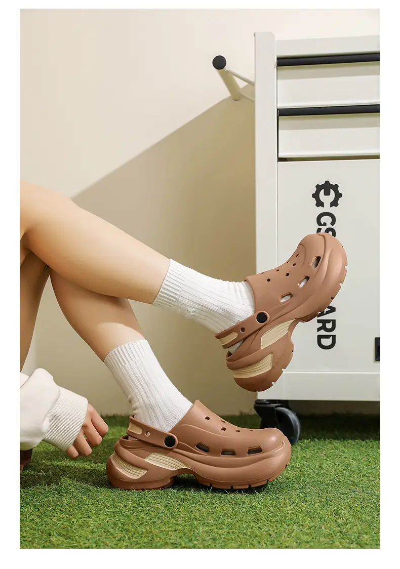 Thick-soled Baotou Women's Summer Wear-resistant Height-increasing Sandals Exterior Wear EVA Breathable Non-slip Deodorant Beach Hole Shoes — feature 26