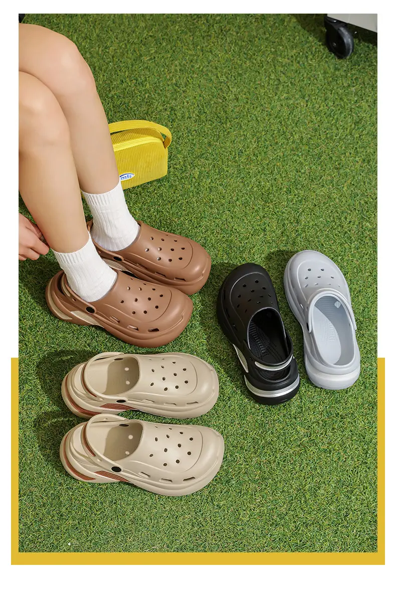 Thick-soled Baotou Women's Summer Wear-resistant Height-increasing Sandals Exterior Wear EVA Breathable Non-slip Deodorant Beach Hole Shoes — feature 7