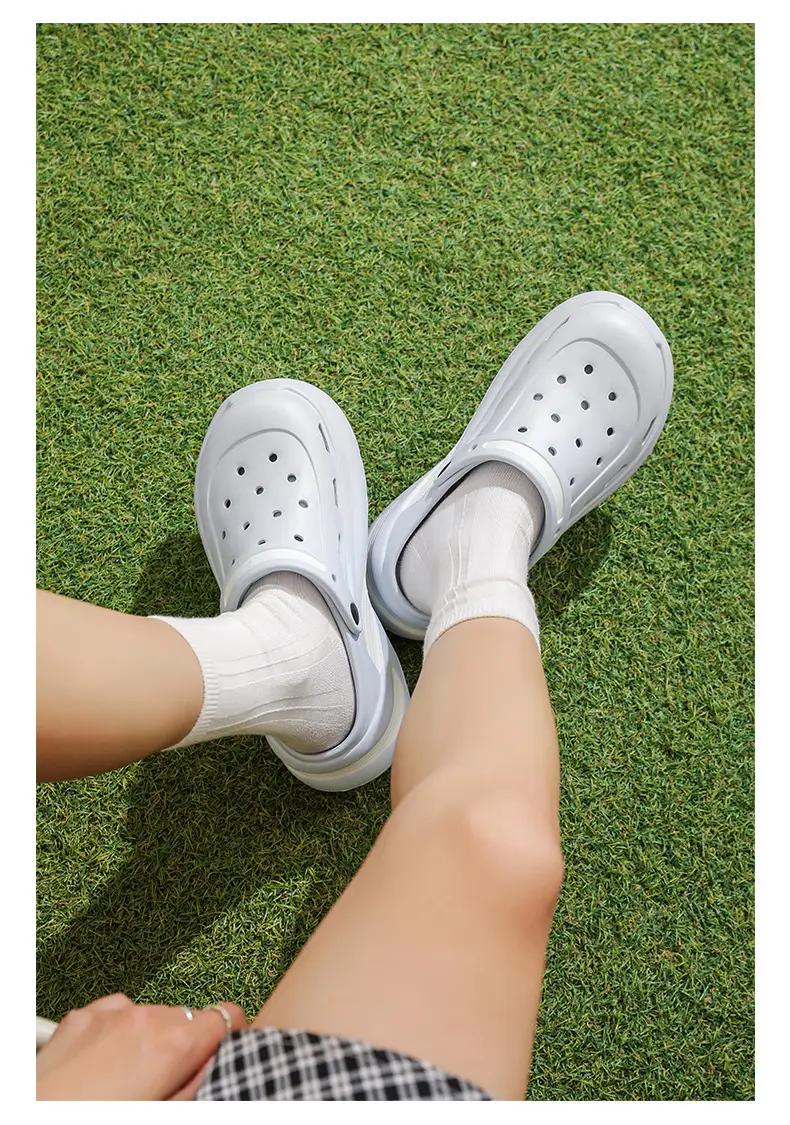 Thick-soled Baotou Women's Summer Wear-resistant Height-increasing Sandals Exterior Wear EVA Breathable Non-slip Deodorant Beach Hole Shoes — feature 8