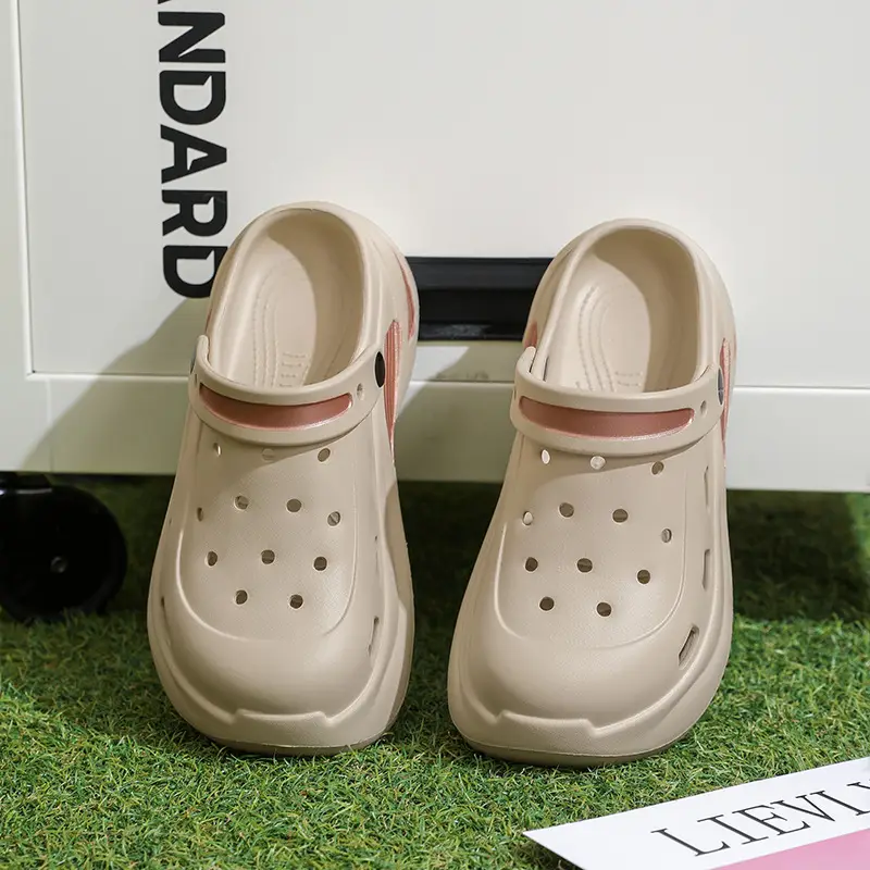Thick-soled Baotou Women's Summer Wear-resistant Height-increasing Sandals Exterior Wear EVA Breathable Non-slip Deodorant Beach Hole Shoes