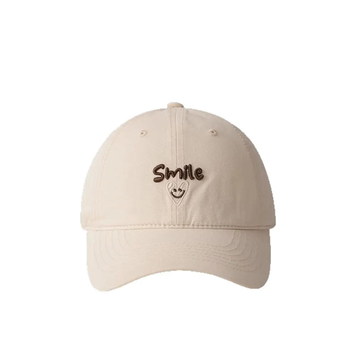 Red Women's Baseball Cap with "Smile" Embroidery