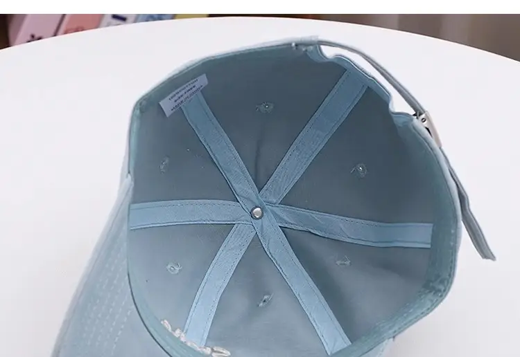 Red Women's Baseball Cap with "Smile" Embroidery — feature 13