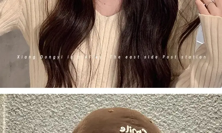 Red Women's Baseball Cap with "Smile" Embroidery — feature 6