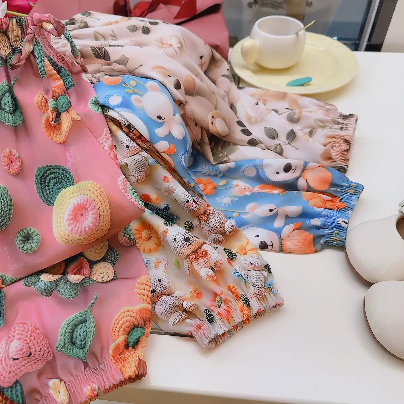 Summer 3D Anti-Mosquito Pants for Boys Girls Blue Floral — feature 5