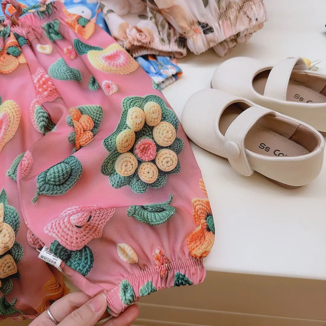 Summer 3D Anti-Mosquito Pants for Boys Girls Blue Floral — feature 7
