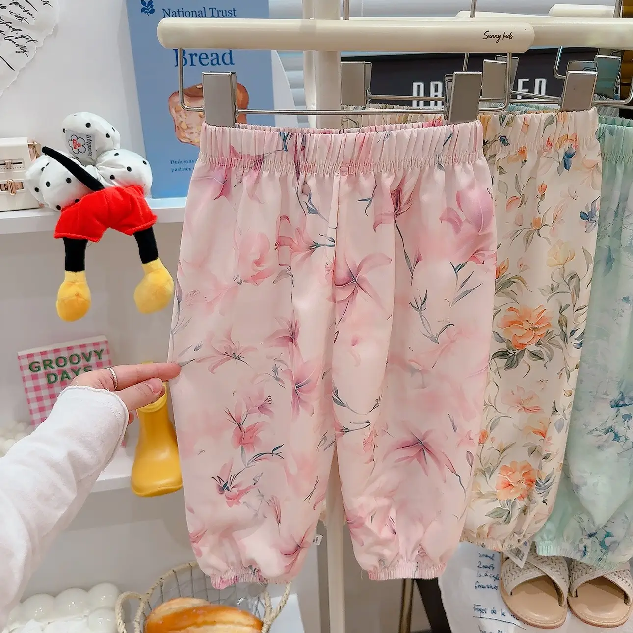 Summer 3D Anti-Mosquito Pants for Boys Girls Blue Floral - Image 2