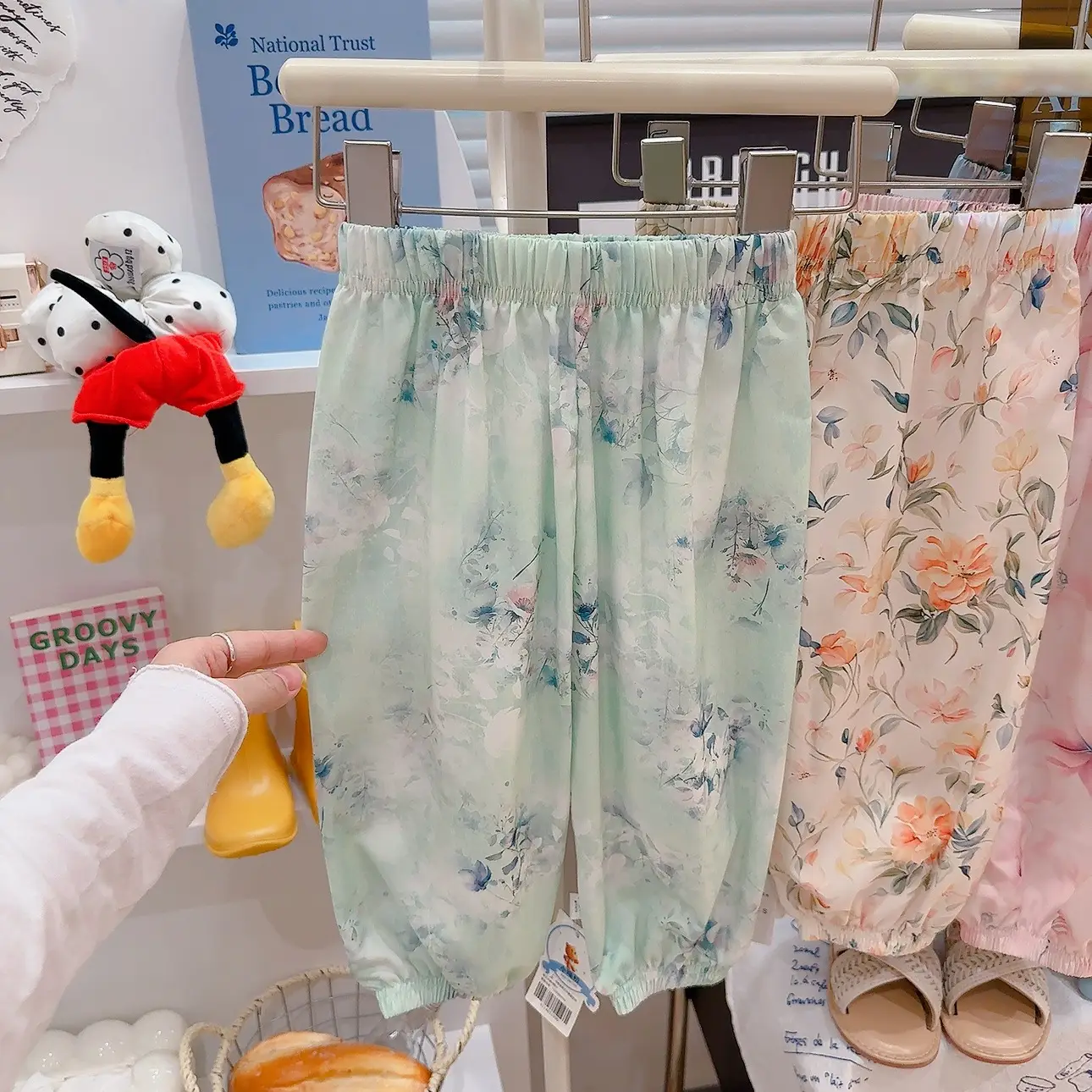 Summer 3D Anti-Mosquito Pants for Boys Girls Blue Floral - Image 4