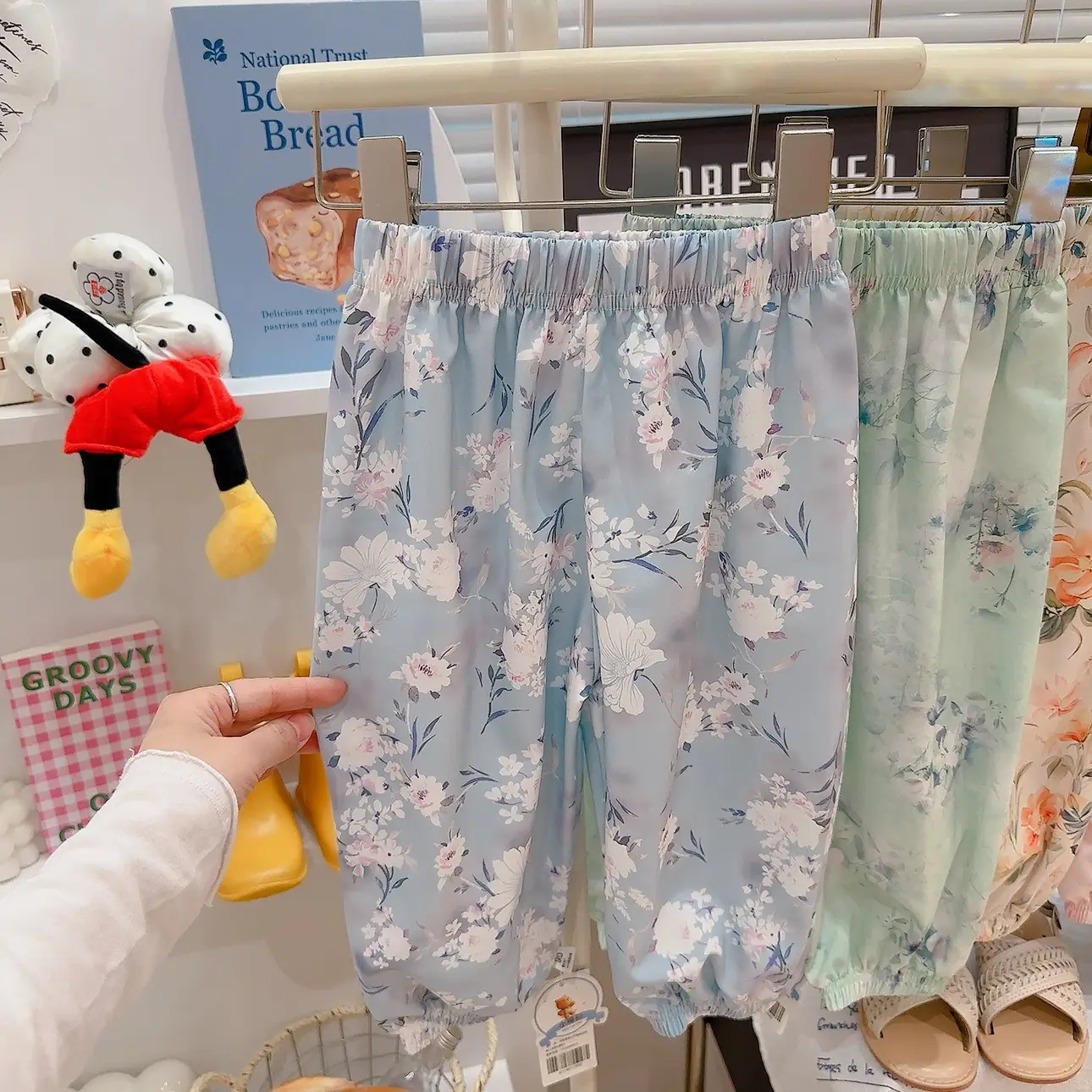 Summer 3D Anti-Mosquito Pants for Boys Girls Blue Floral - Image 5