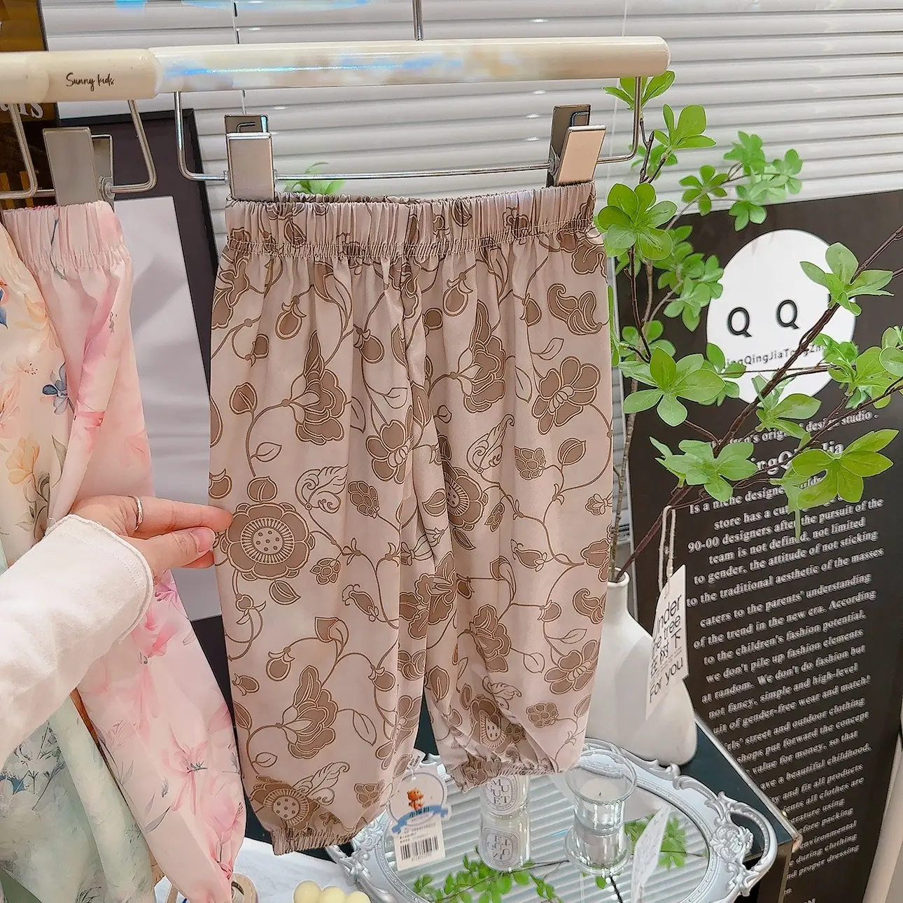 Summer 3D Anti-Mosquito Pants for Boys Girls Blue Floral - Image 7