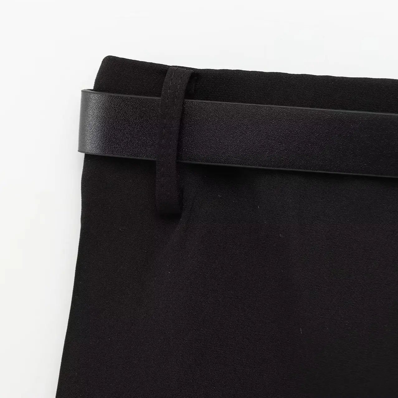 Women's Black Belted Casual Shorts Double Breasted - Image 4
