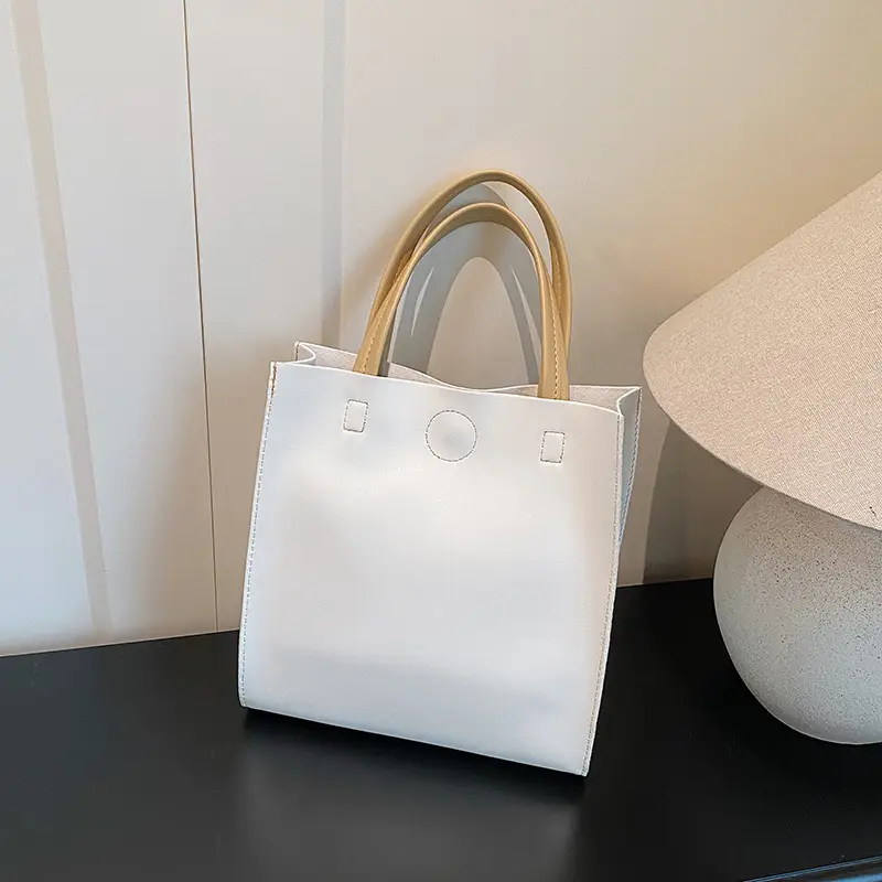 White Leather Shoulder Bag for Girls 2025 Spring - Image 5