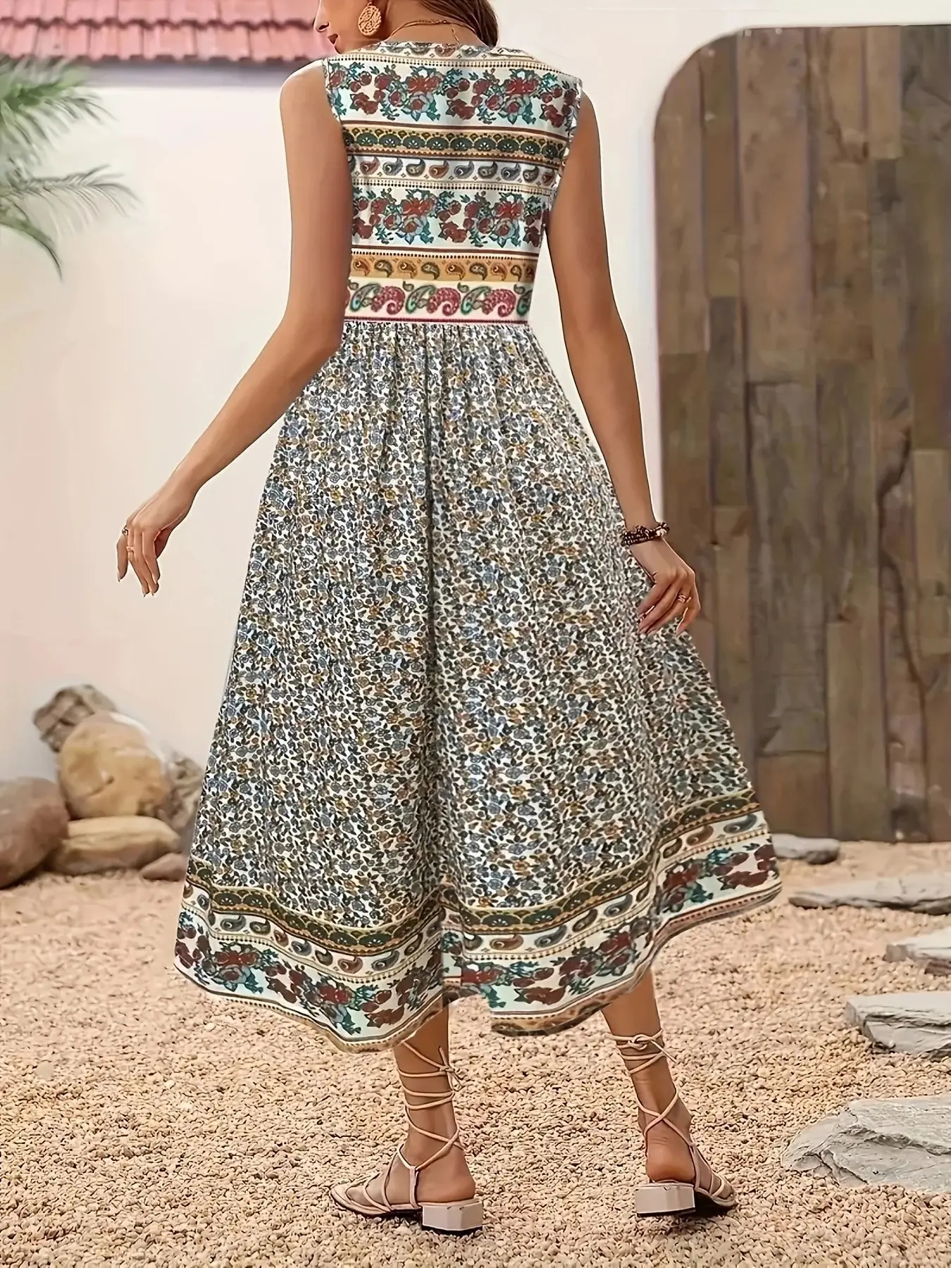2025 Printed Sleeveless Pullover Vest Dress for Women — feature 6