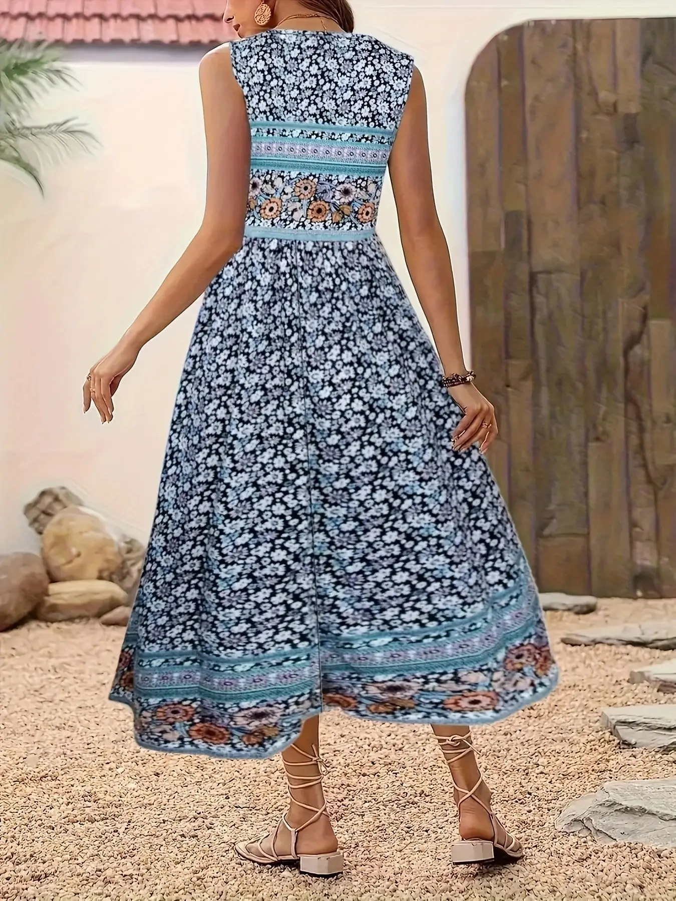 2025 Printed Sleeveless Pullover Vest Dress for Women — feature 9