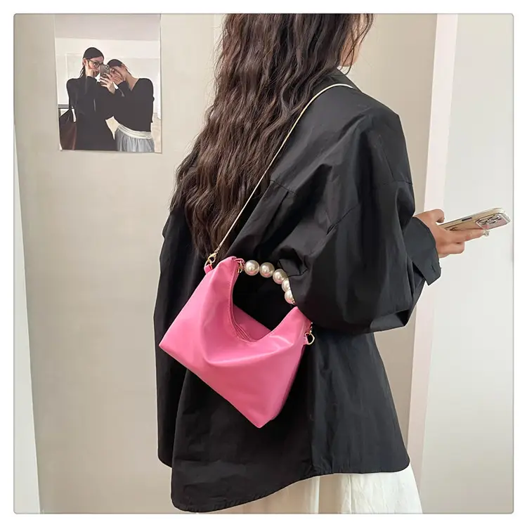 Pink Pearl Handle Shoulder Bag for Women — feature 23