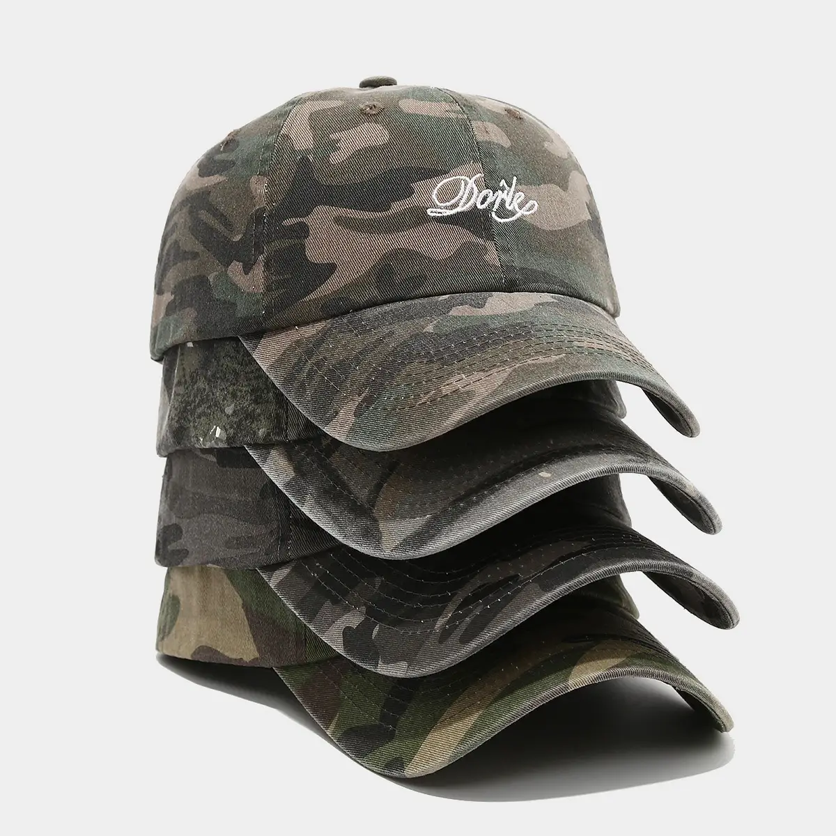 American Camouflage Baseball Caps Women's Washed Old Soft Top Breathable Sun Protection Cap Men's Tooling Vintage Sun Hat - Image 6