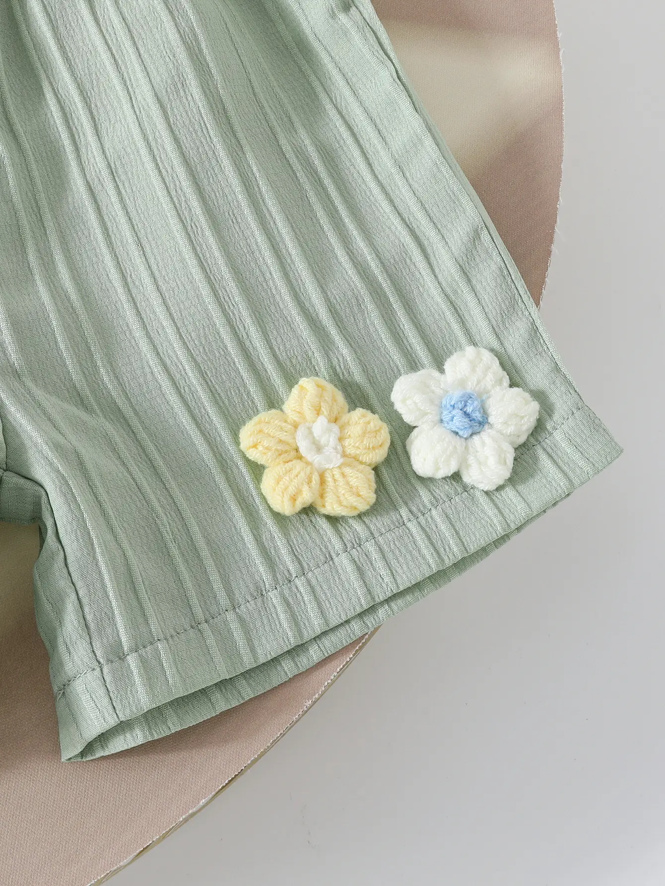 Girls' Blue Floral 2-Piece Suit with Shorts