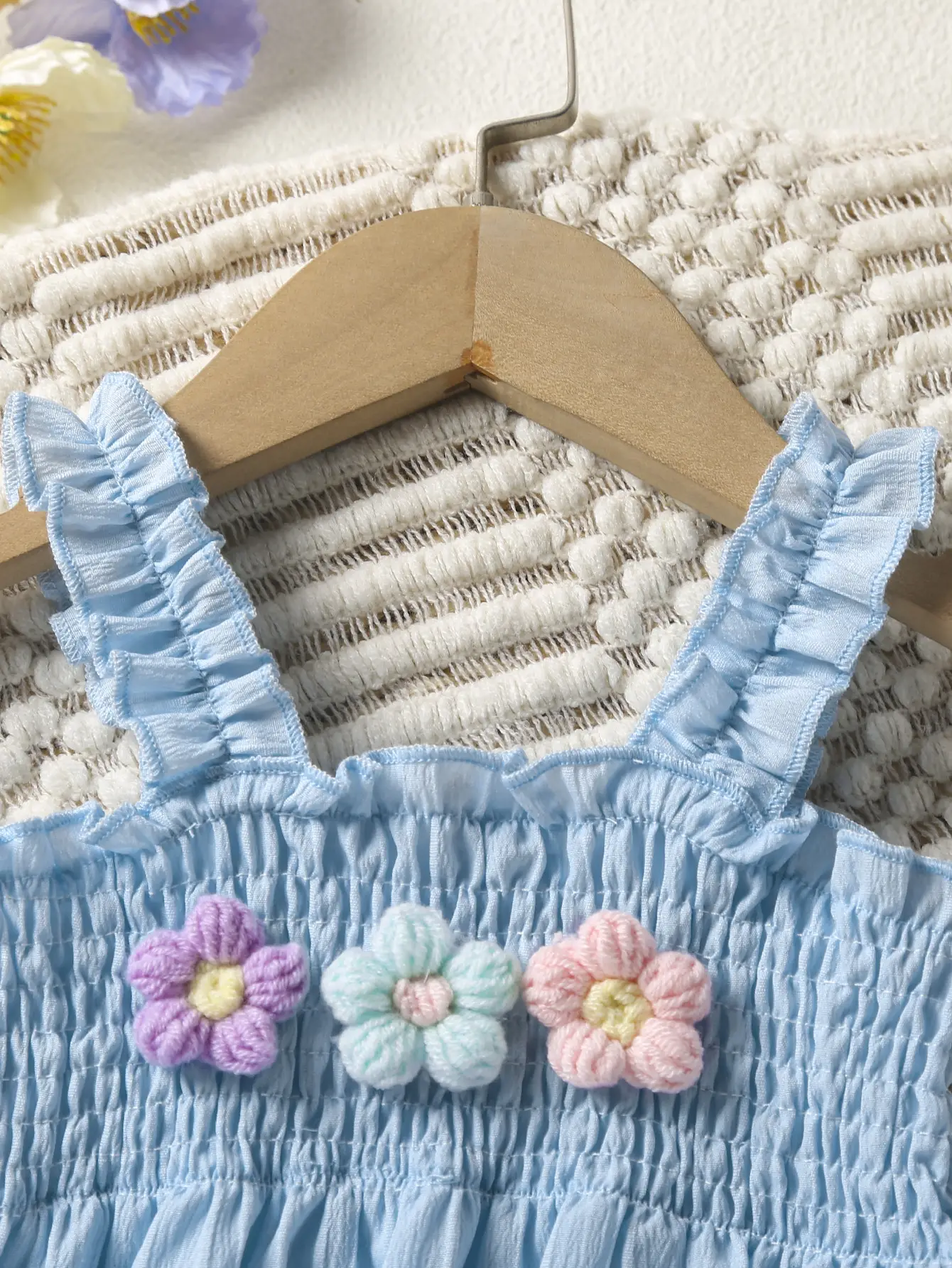 Girls' Blue Floral 2-Piece Suit with Shorts — feature 18