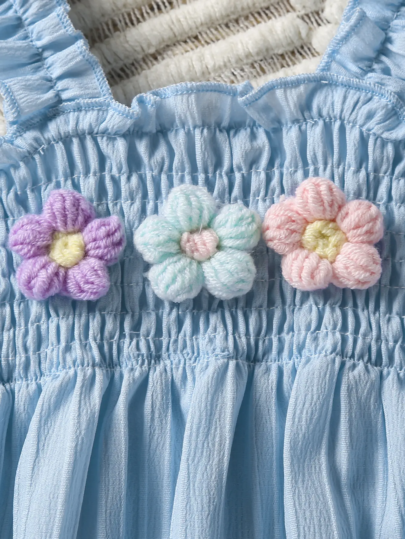 Girls' Blue Floral 2-Piece Suit with Shorts — feature 19