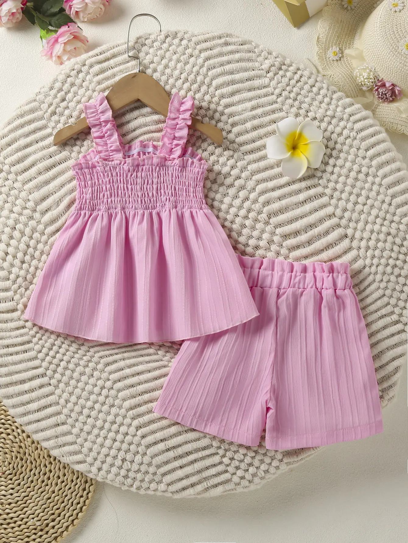 Girls' Blue Floral 2-Piece Suit with Shorts — feature 24