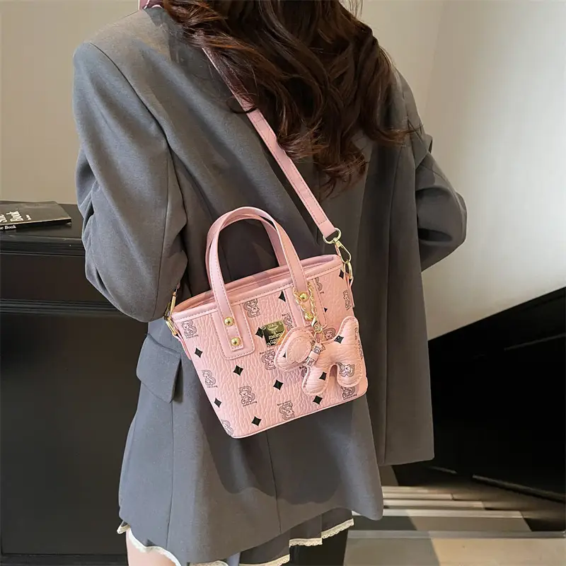 Women's Korean Printed Shoulder Crossbody Bag Brown Beige - Image 8