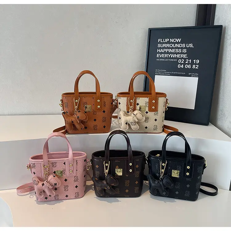Women's Korean Printed Shoulder Crossbody Bag Brown Beige — feature 17