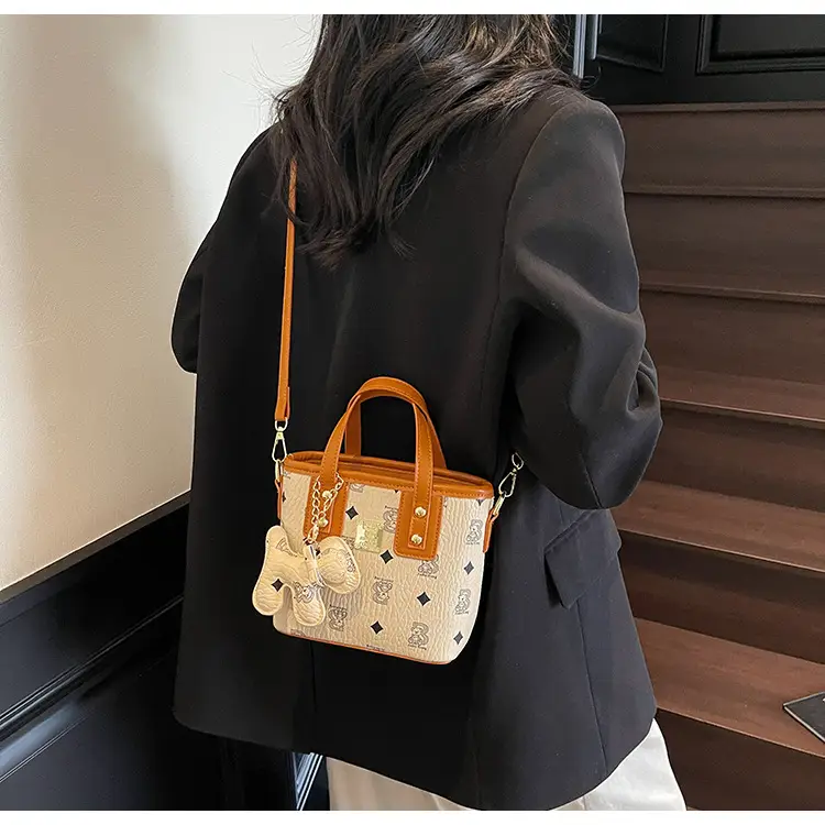 Women's Korean Printed Shoulder Crossbody Bag Brown Beige — feature 20