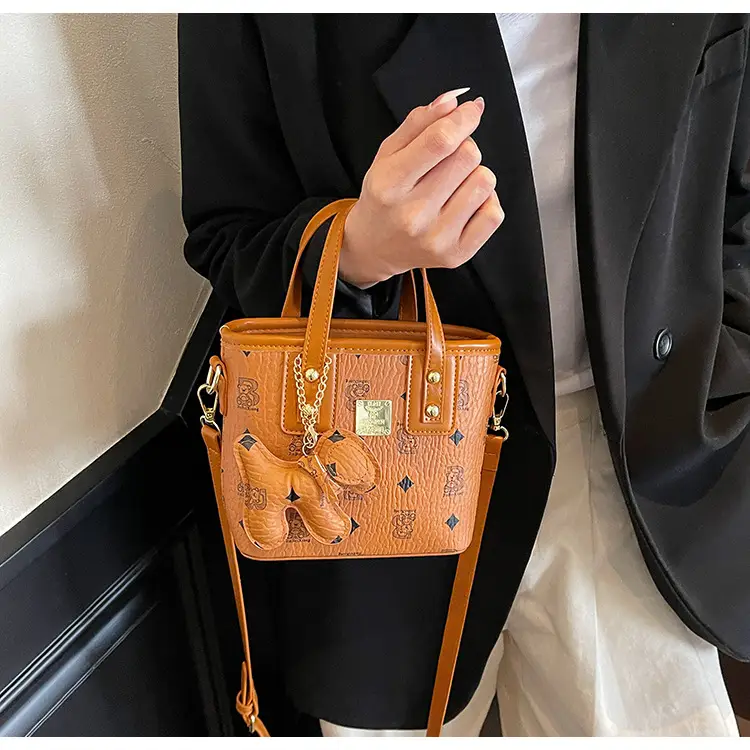 Women's Korean Printed Shoulder Crossbody Bag Brown Beige — feature 22