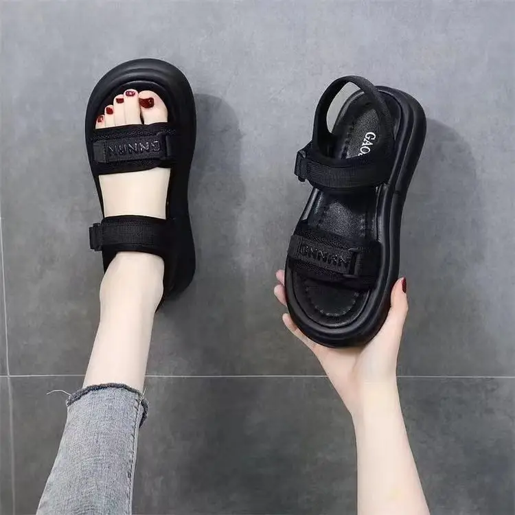 Women's Black Thick Velcro Beach Sandals 2025 — feature 7